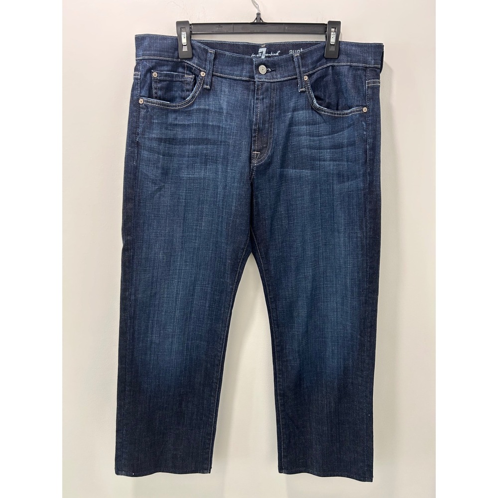7 For All Mankind Austyn Relaxed Straight Leg Dark Wash Jeans Mens 36